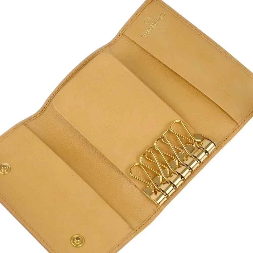 Chanel Beige Calfskin Six Hook Key Case Small Good
